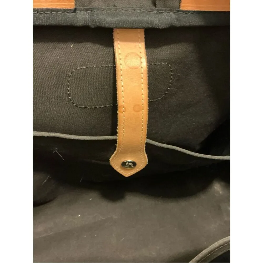 Jon Hart Design Black Duffel with Tan Leather Accents